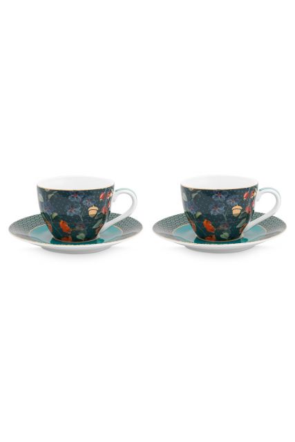 set-2-cappuccino-cup-and-saucer-winter-wonderland-made-of-porcelain-with-flowers-in-dark-blue
