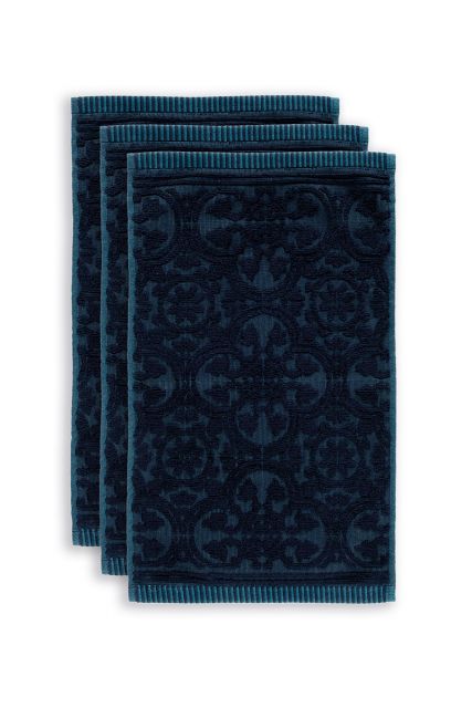 Guest-towel-set/3-baroque-print-dark-blue-30x50-pip-studio-tile-de-pip-cotton