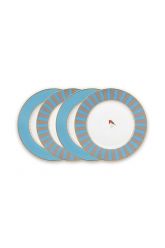 cake-plate-set-4-plates-17-cm-blue-khaki-gold-details-love-birds-pip-studio