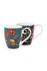 Tasse-XL-set-450-ml-2-tassen-grün-goldene-details-winter-wonderland-pip-studio