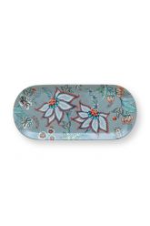 tortenteller-rechteckig-flower-festival-hellblau-blumenmuster-pip-studio-33,3x15,5-cm