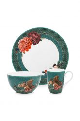 ontbijt-set/3-groen-gouden-details-winter-wonderland-pip-studio