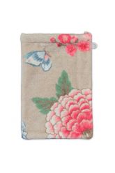 Washandje-khaki-bloemen-16x22-good-evening-pip-studio-katoen-terry-velour