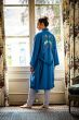 Kimono Flirting Birds Embroidery Blau Plus Size