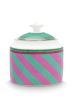sugar-bowl-chique-stripes-pink-green-550ml-porcelain-pip-studio