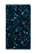 Handdoek-set/3-bloemen-print-donker-blauw-55x100-les-fleurs-katoen