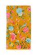 Handdoek-set/3-bloemen-print-geel-55x100-good-evening-katoen