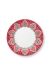 breakfast-plate-flower-festival-dark-pink-floral-print-pip-studio-21-cm