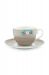 Blushing Birds Cappuccino Cup & Saucer Khaki