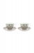 Blushing Birds Set of 2 Cappuccino Cups & Saucers Khaki