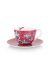 Flower Festival Cappuccino Cup & Saucer Dark Pink