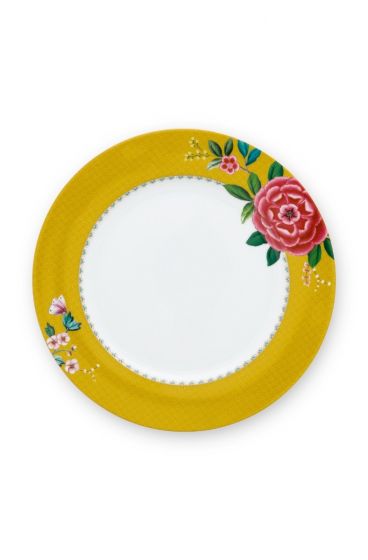 dinner-plate-yellow-flower-print-blushing-birds-pip-studio-260-ml