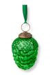 Kerstbal Glas Dennenappel Groen 7.5cm