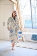 Pip-Studio-Bathrobe-Secret-Garden-White/Blue