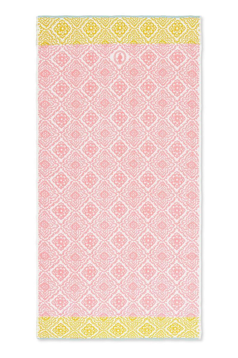 Color Relation Product Grote handdoek Jacquard Check roze 70x140 cm