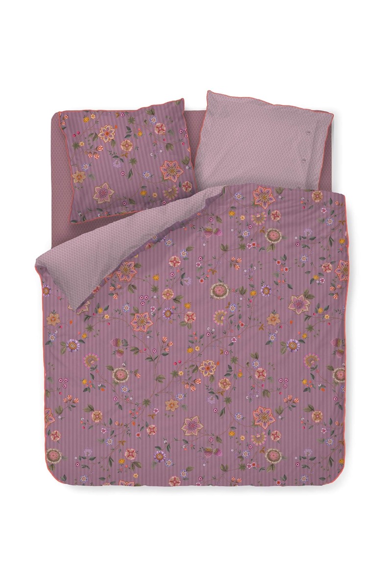 Color Relation Product Duvet Cover Set Flores Bailando Purple