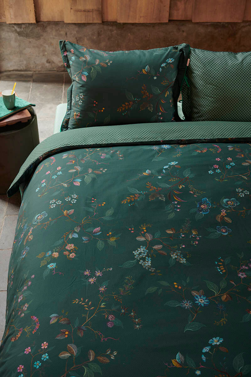 Color Relation Product Pillowcase Kawai Flower Dark Green