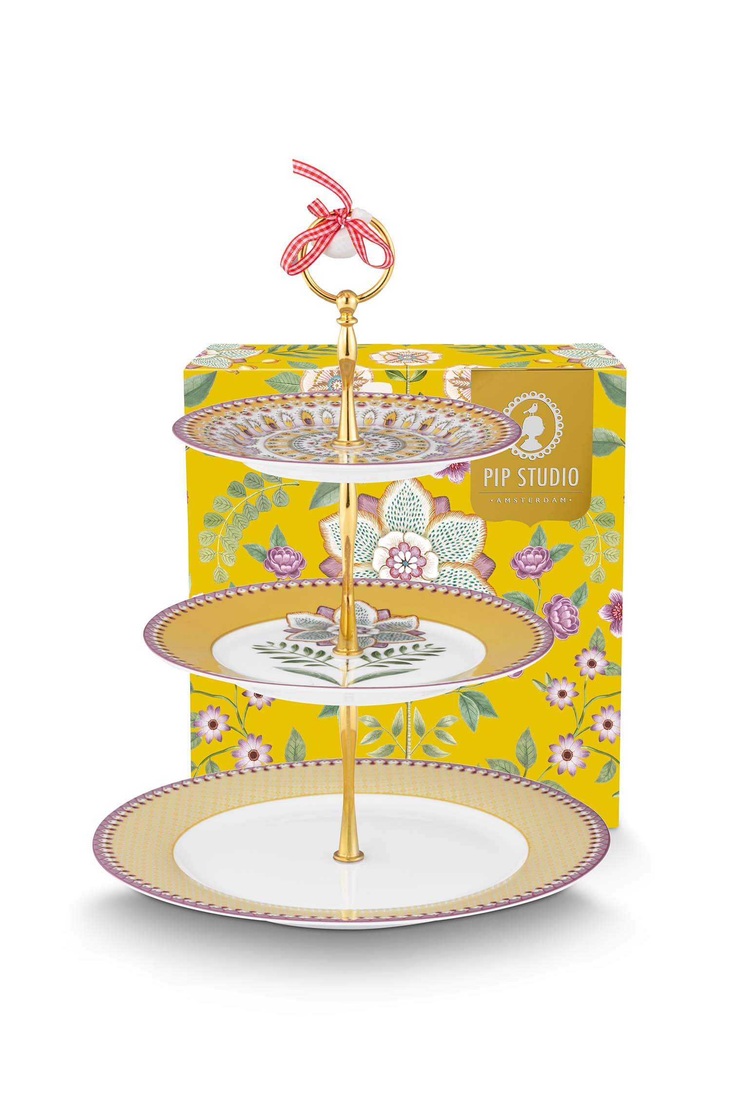 Pip Studio Etagère 3 Laags Lily&Lotus Geel - Officiële Webshop