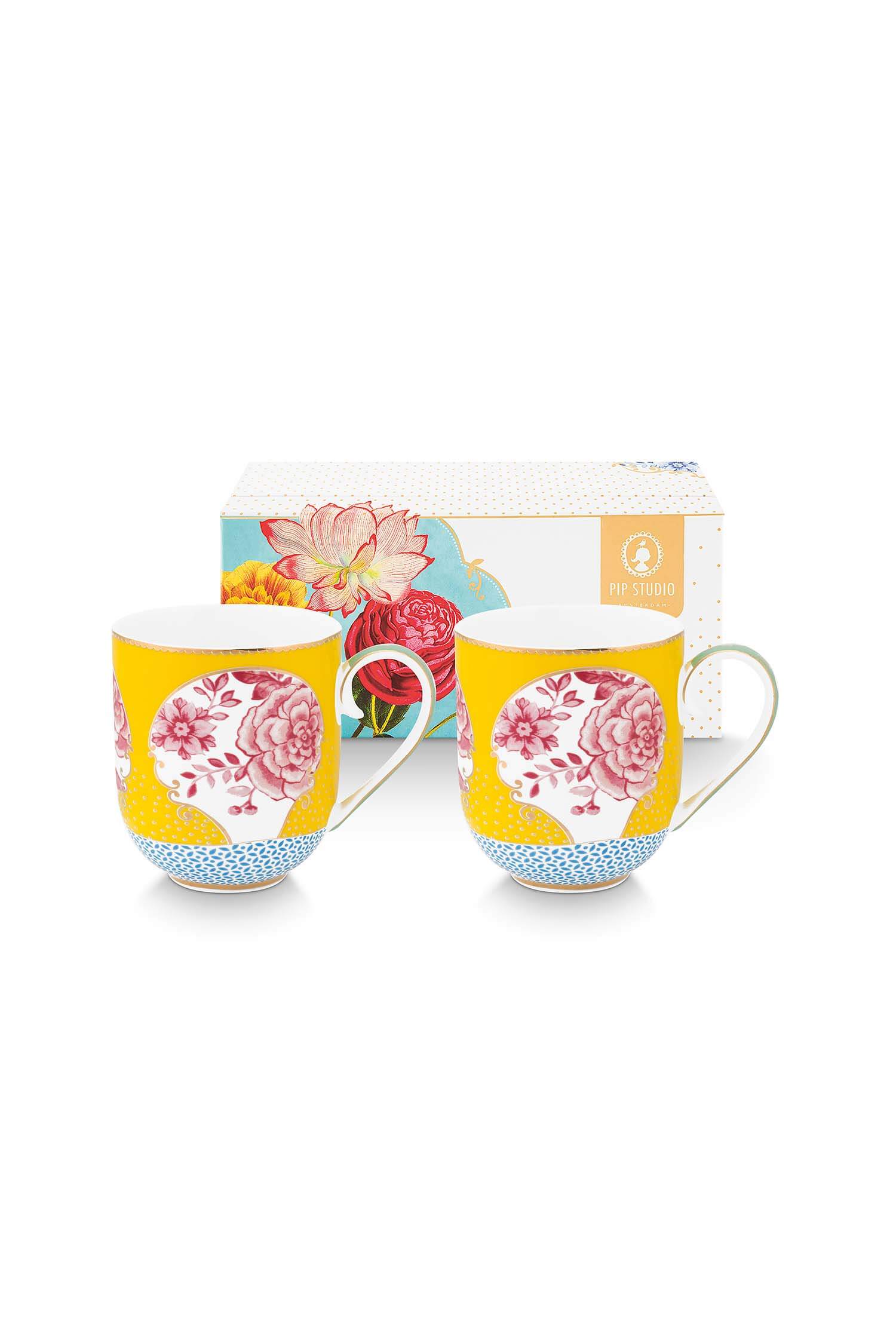 Pip Studio Set/2 Mokken Royal Geel 325ml - Officiële Webshop