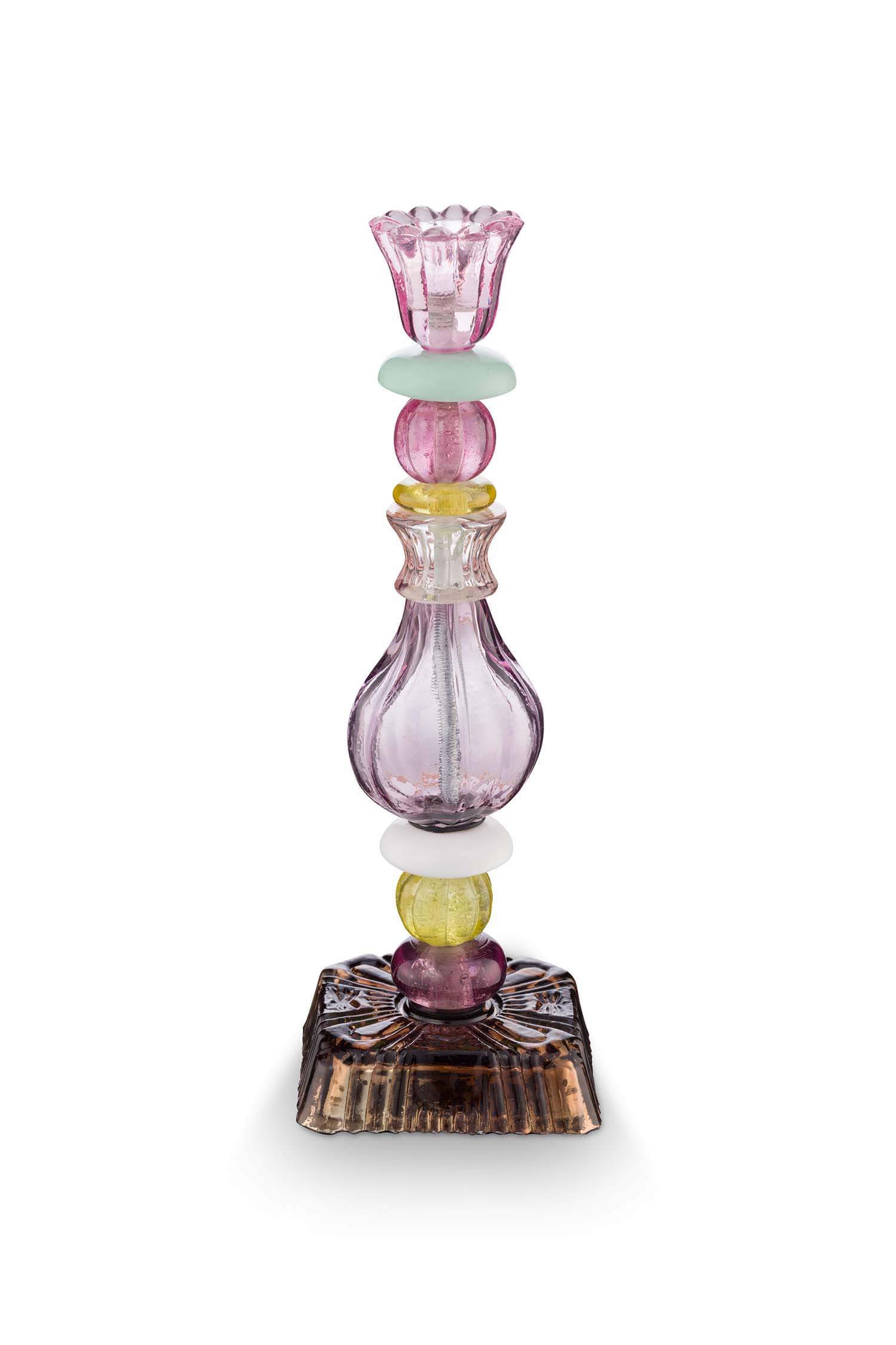 Pip Studio Kaarsenhouder Glas Bead Lila 28cm - Officiële Webshop
