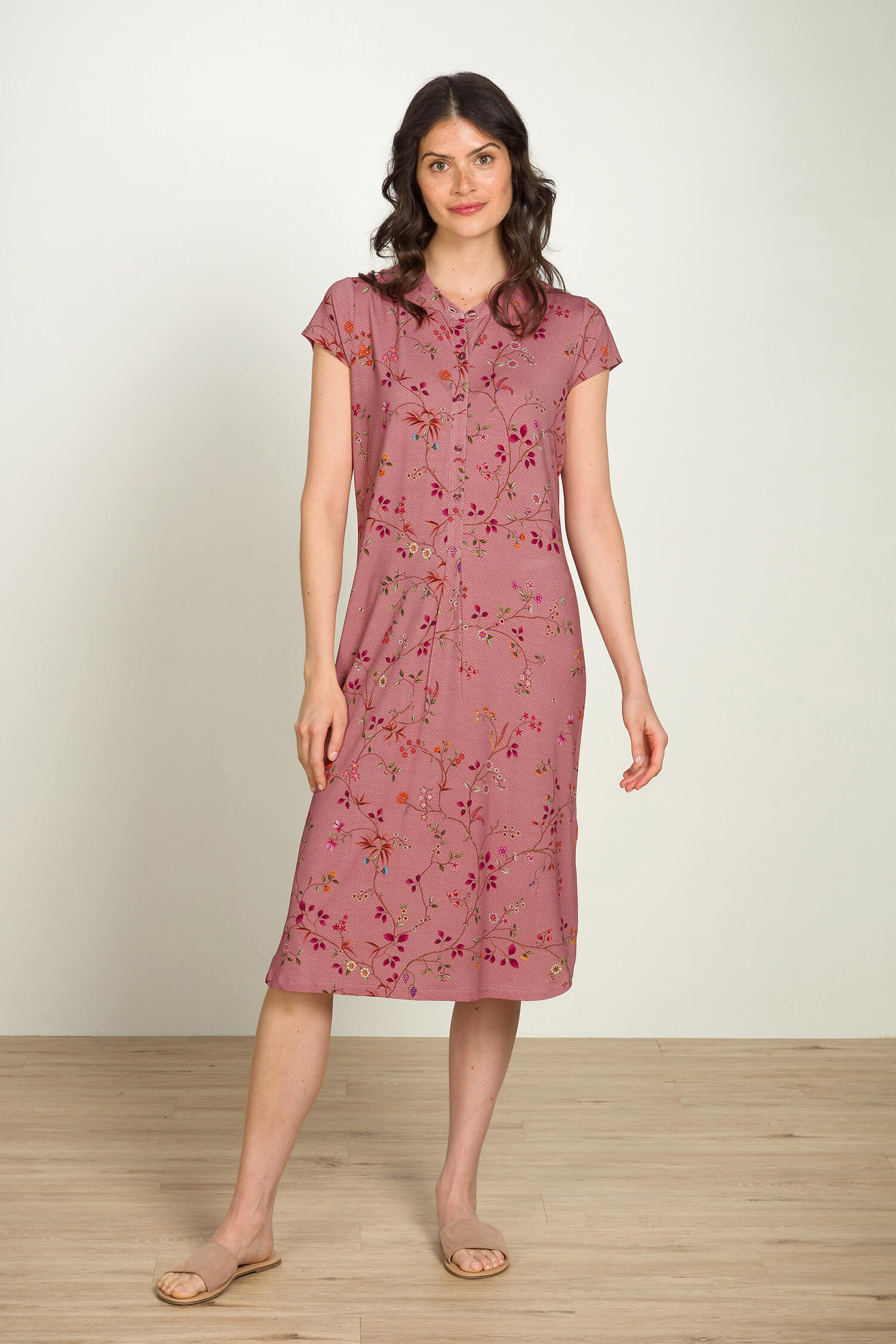 Pip Studio Dalia Nachthemd Korte Mouw Delhi Dreams Roze XS - Officiële Webshop