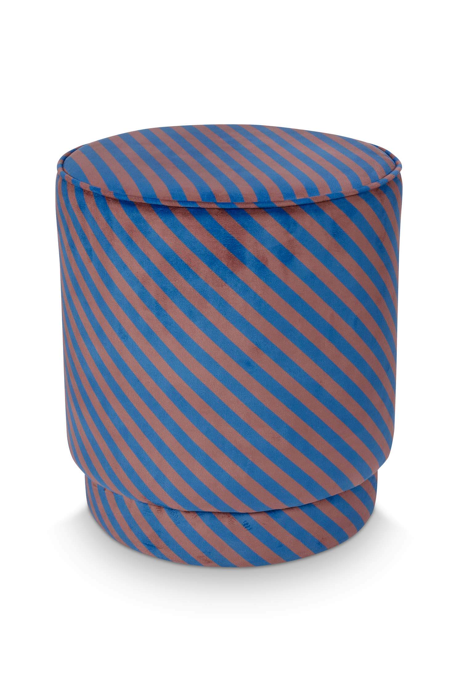 Pip Studio Poef Block Stripe Blauw - Officiële Webshop