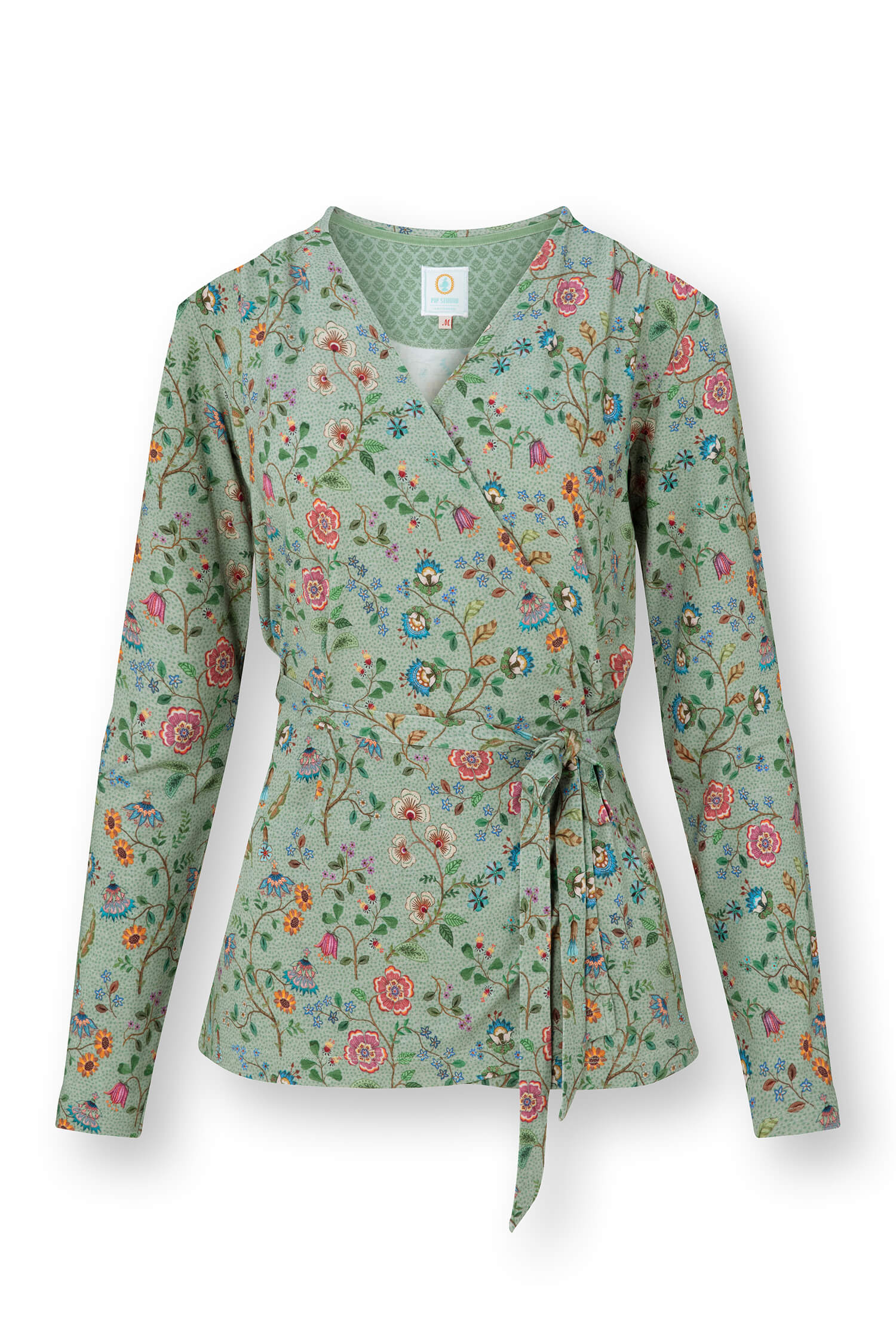 Pip Studio Teagan Vest Lange Mouw Flora Bangalore Groen XS - Officiële Webshop