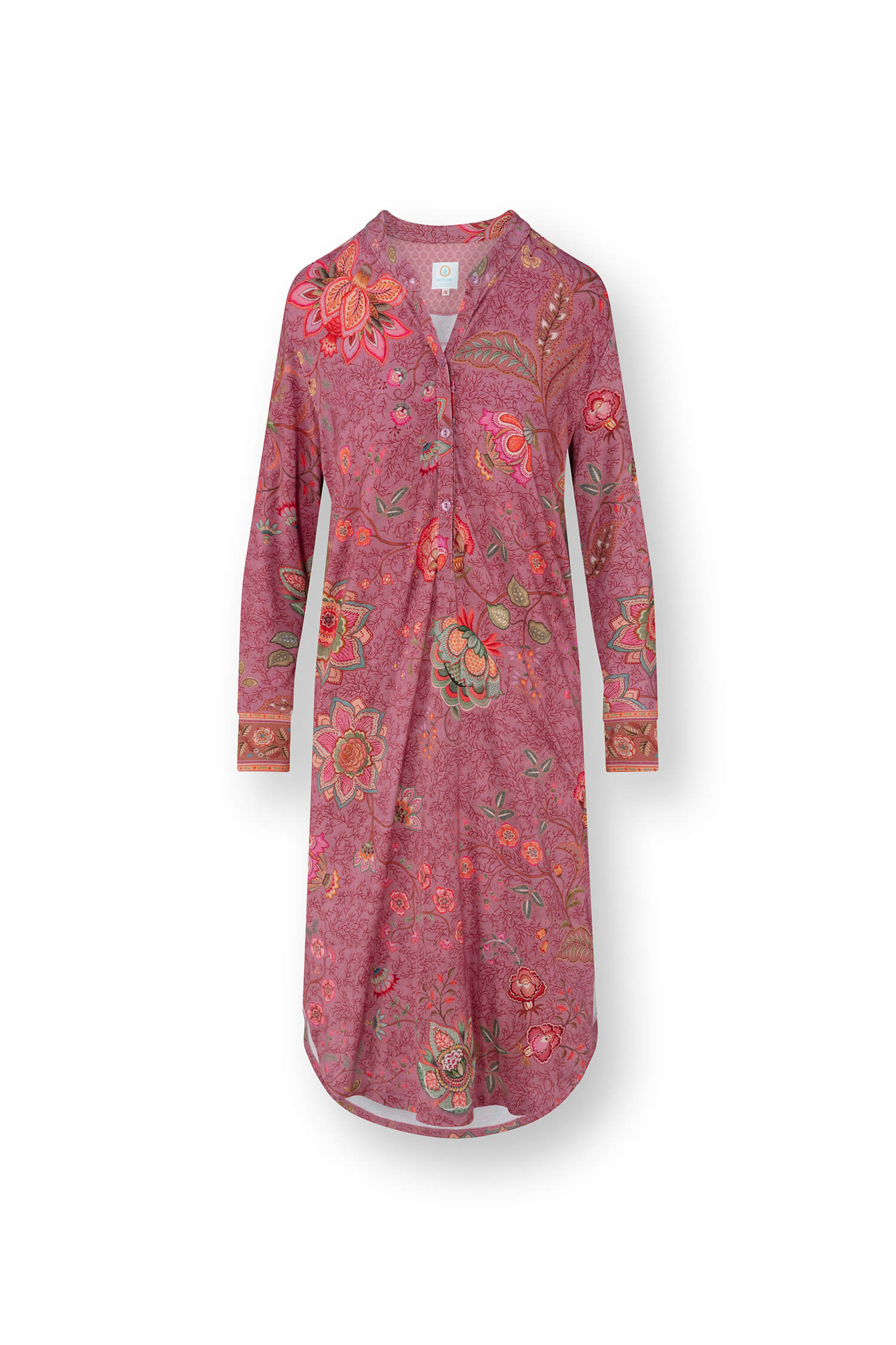 Pip Studio Diogo Nachthemd Lange Mouw Mumbai Morning Roze XS - Officiële Webshop