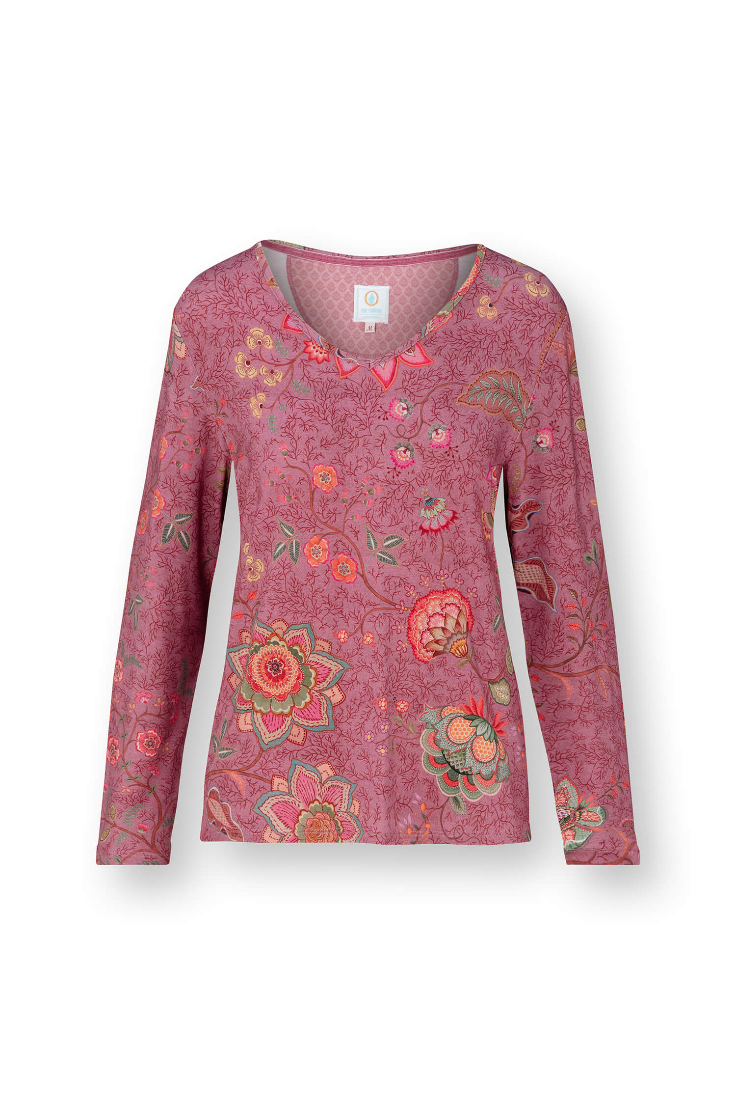 Pip Studio Trice Top Lange Mouw Mumbai Morning Roze XL - Officiële Webshop