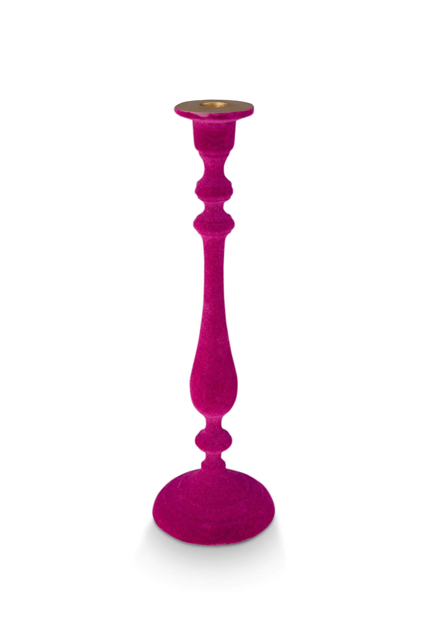 Pip Studio Kaarsenhouder Fluweel Roze 37cm - Officiële Webshop