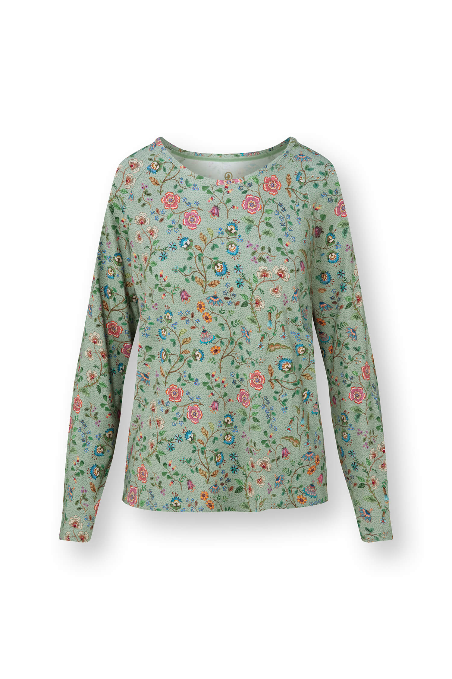Pip Studio Tina Top Lange Mouw Flora Bangalore Groen XS - Officiële Webshop