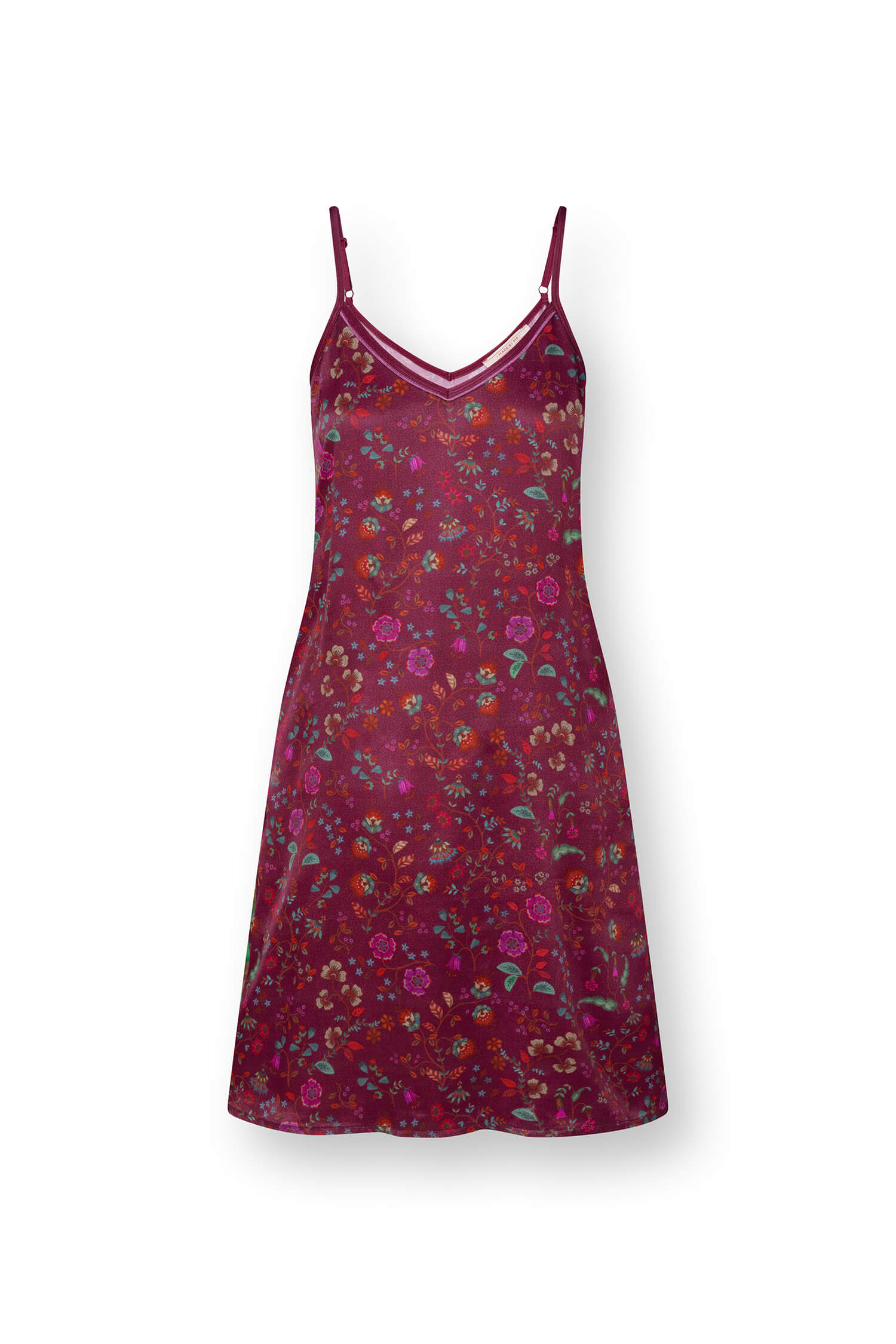 Pip Studio Disa Nachthemd Mouwloos Flora Bangalore Donkerroze XXL - Officiële Webshop