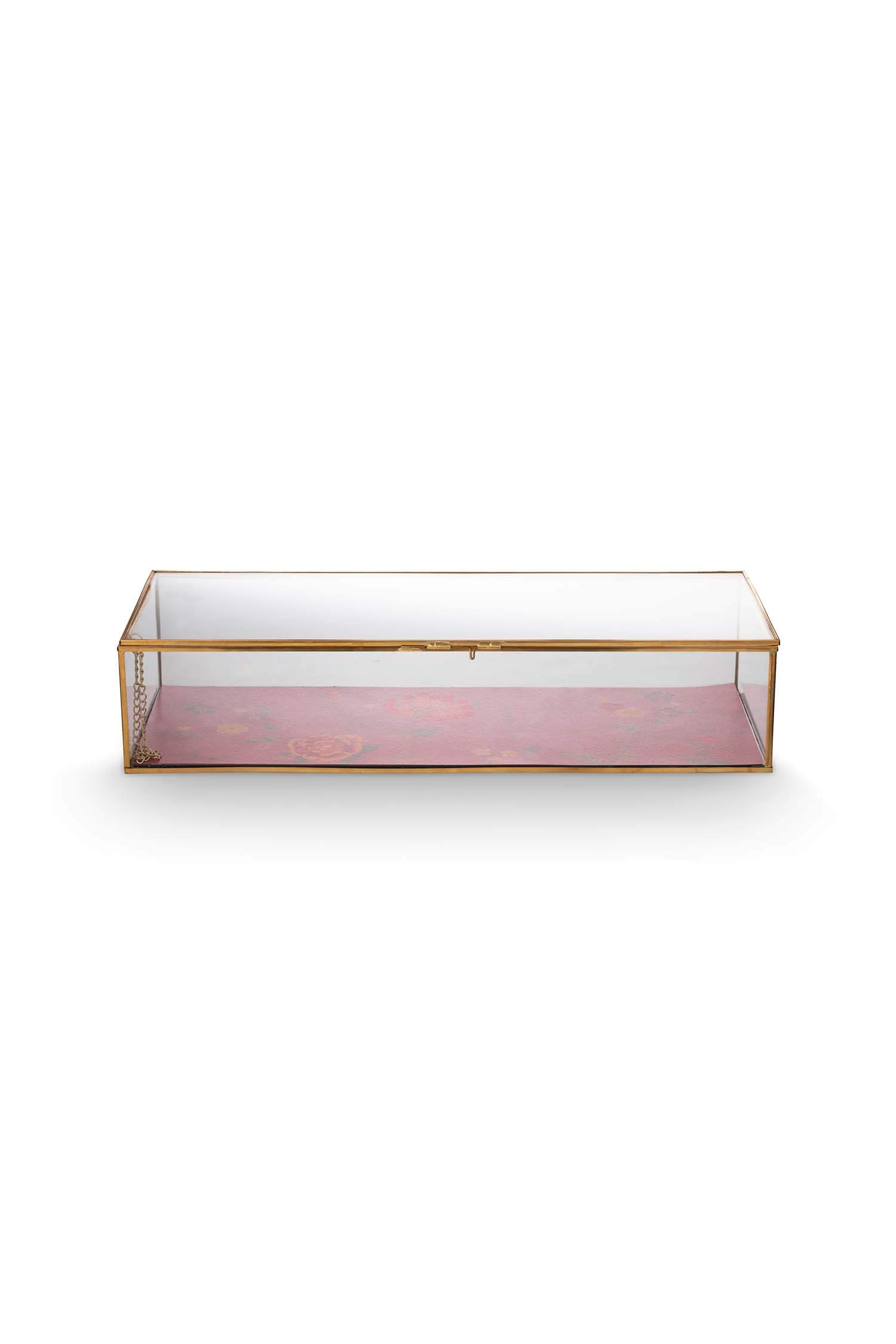 Pip Studio Opbergdoos Blooming Tales Glas Goud 42cm - Officiële Webshop