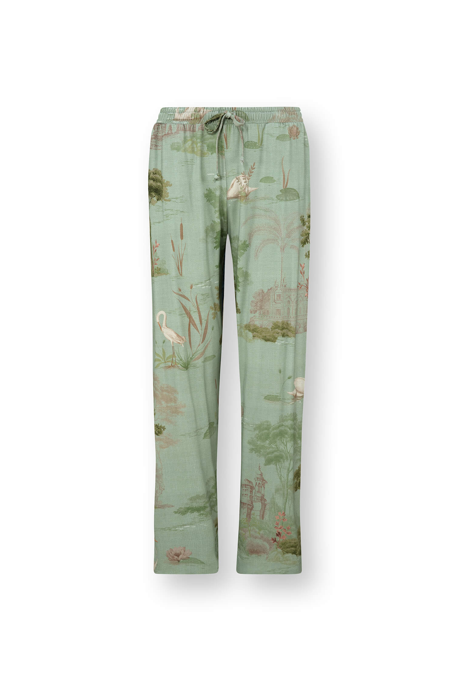 Pip Studio Belin Lange Broek Darjeeling Days Groen L - Officiële Webshop