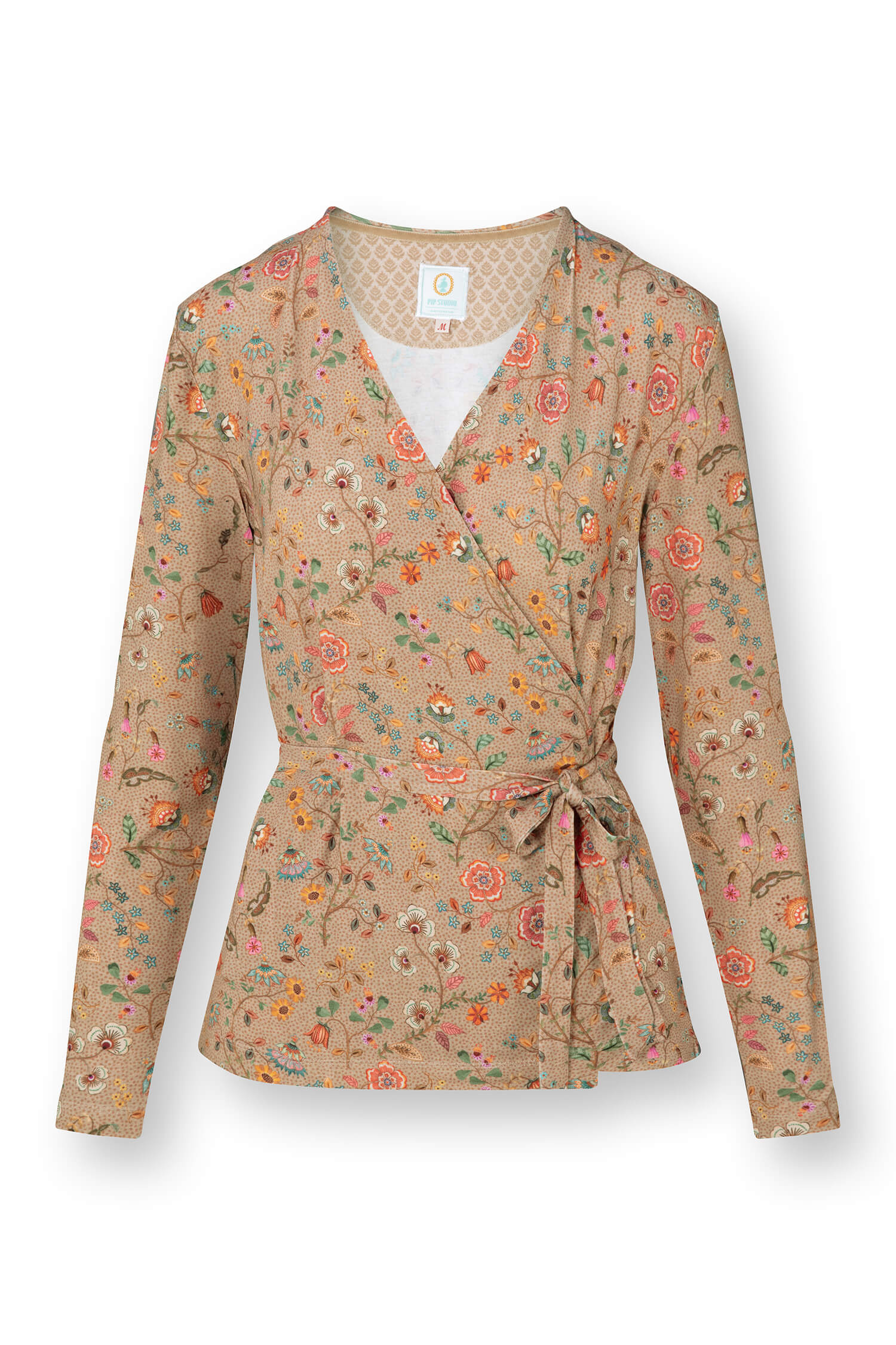 Pip Studio Teagan Vest Lange Mouw Flora Bangalore Zand S - Officiële Webshop