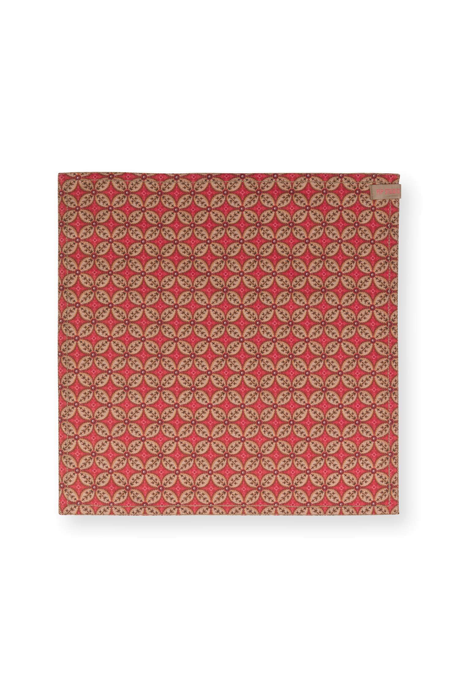 Pip Studio Set/4 Servetten Blooming Tales Bustani Donkerrood - Officiële Webshop