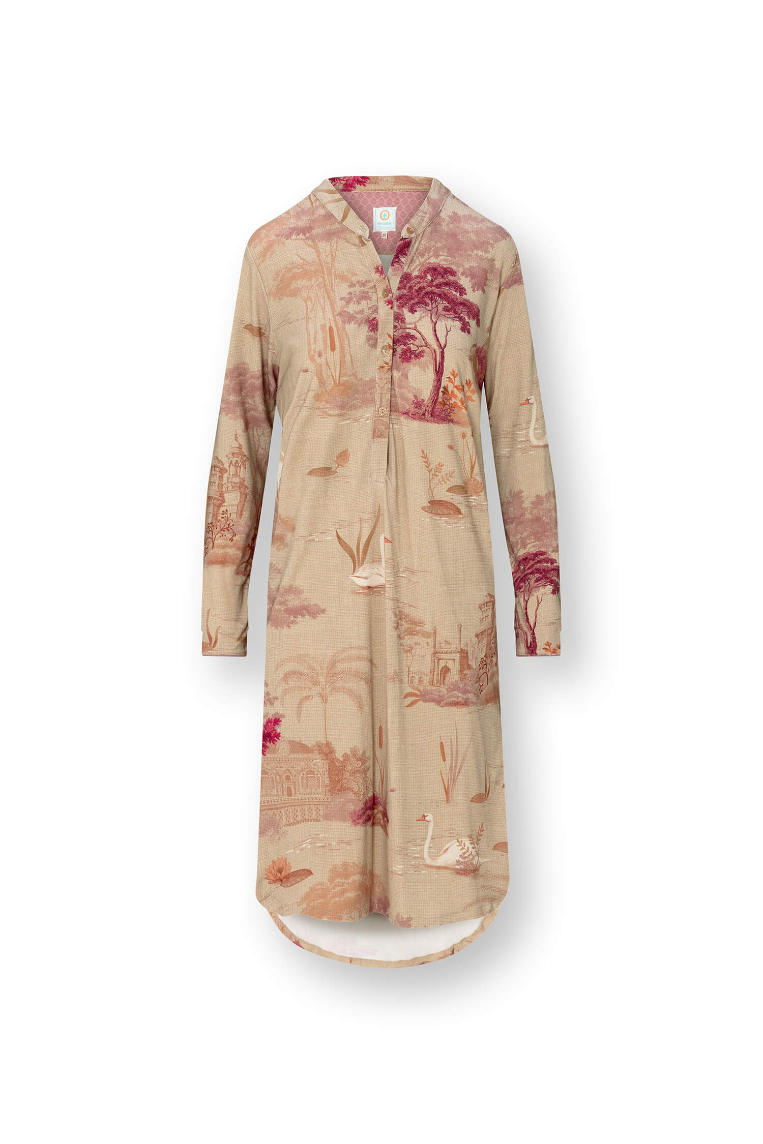Pip Studio Diogo Nachthemd Lange Mouw Darjeeling Days Zand XXL - Officiële Webshop