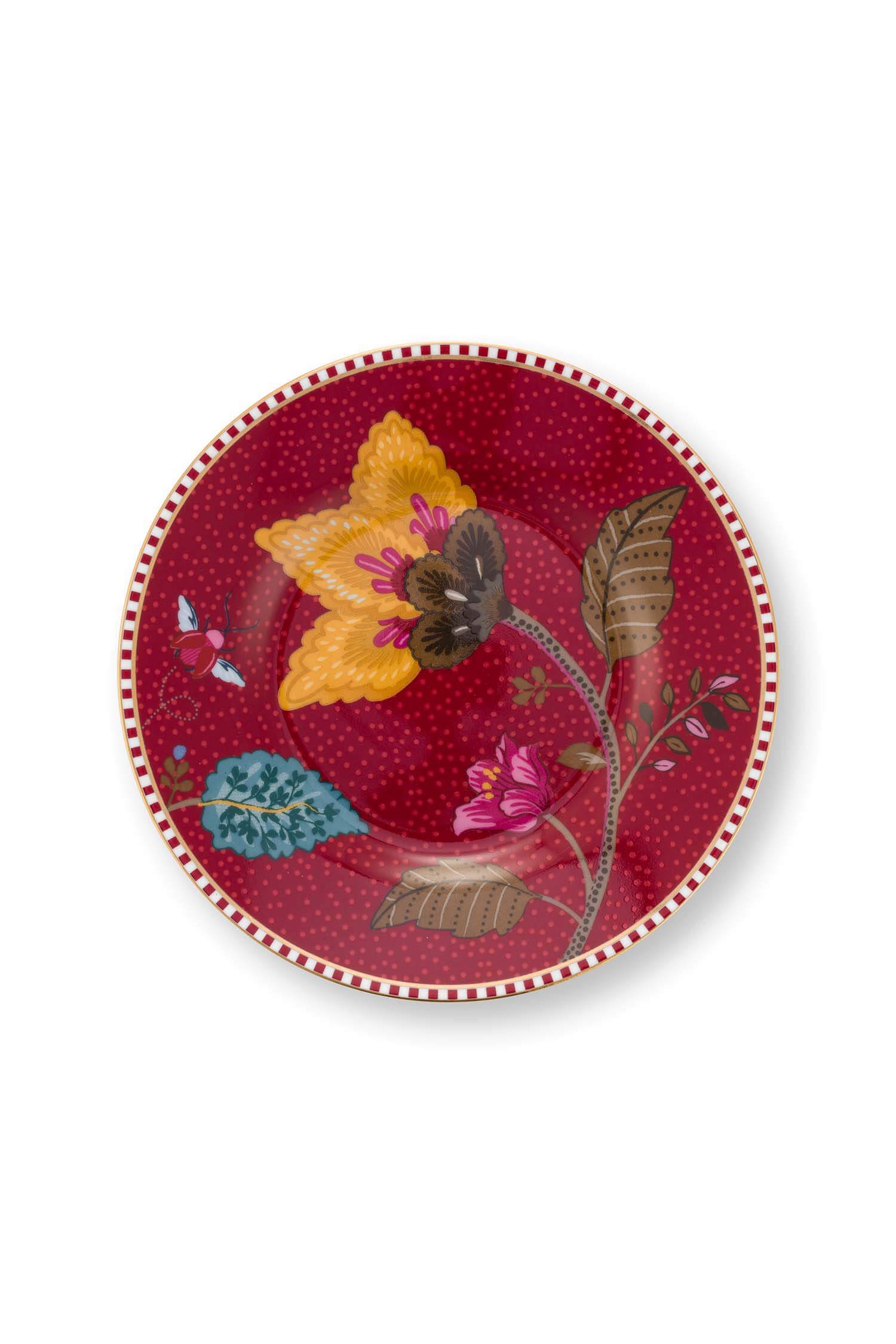 Pip Studio Petit Four Blooming Tales Fantasy Donkerrood 12cm - Officiële Webshop