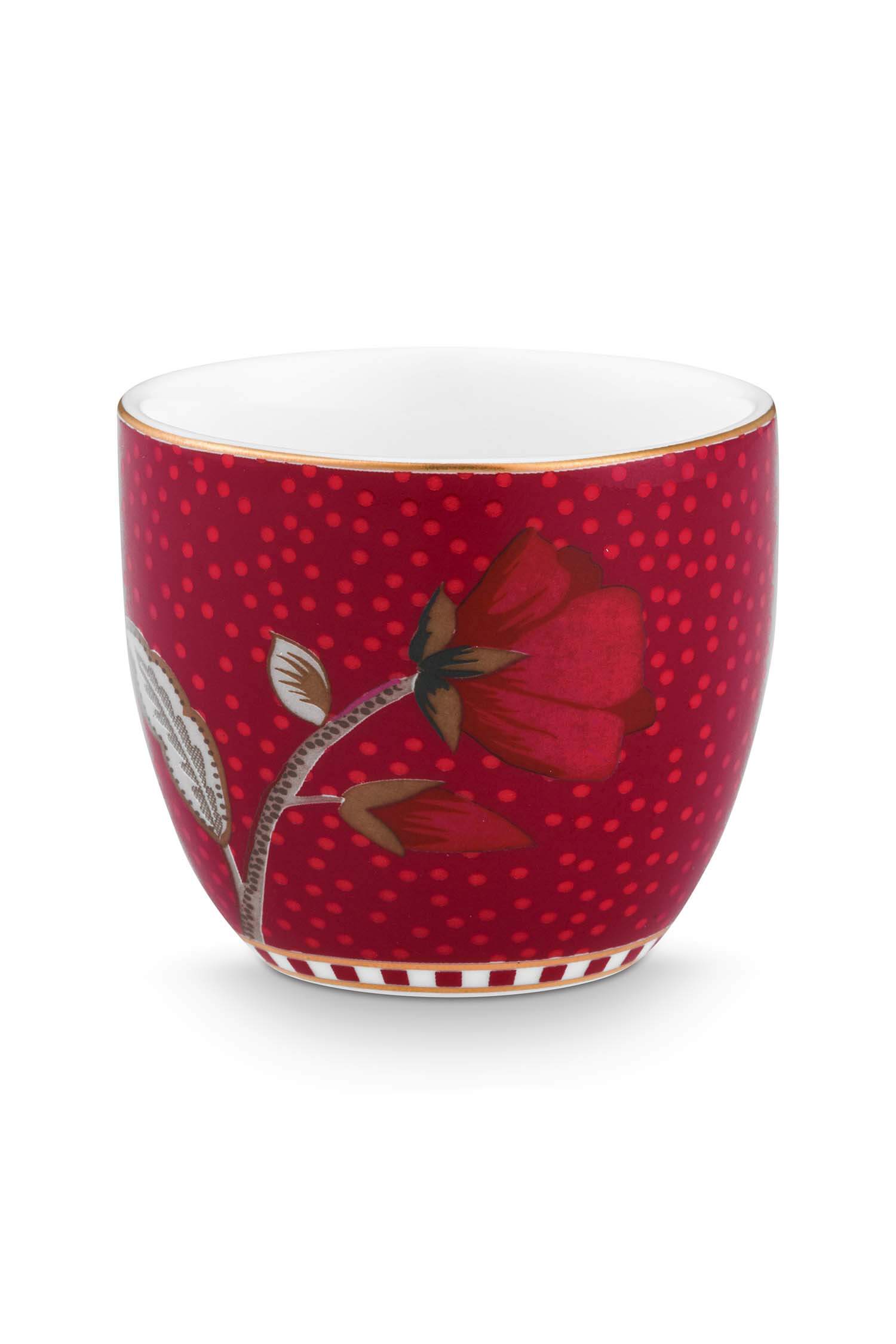 Pip Studio Eierdopje Blooming Tales Fantasy Donkerrood - Officiële Webshop