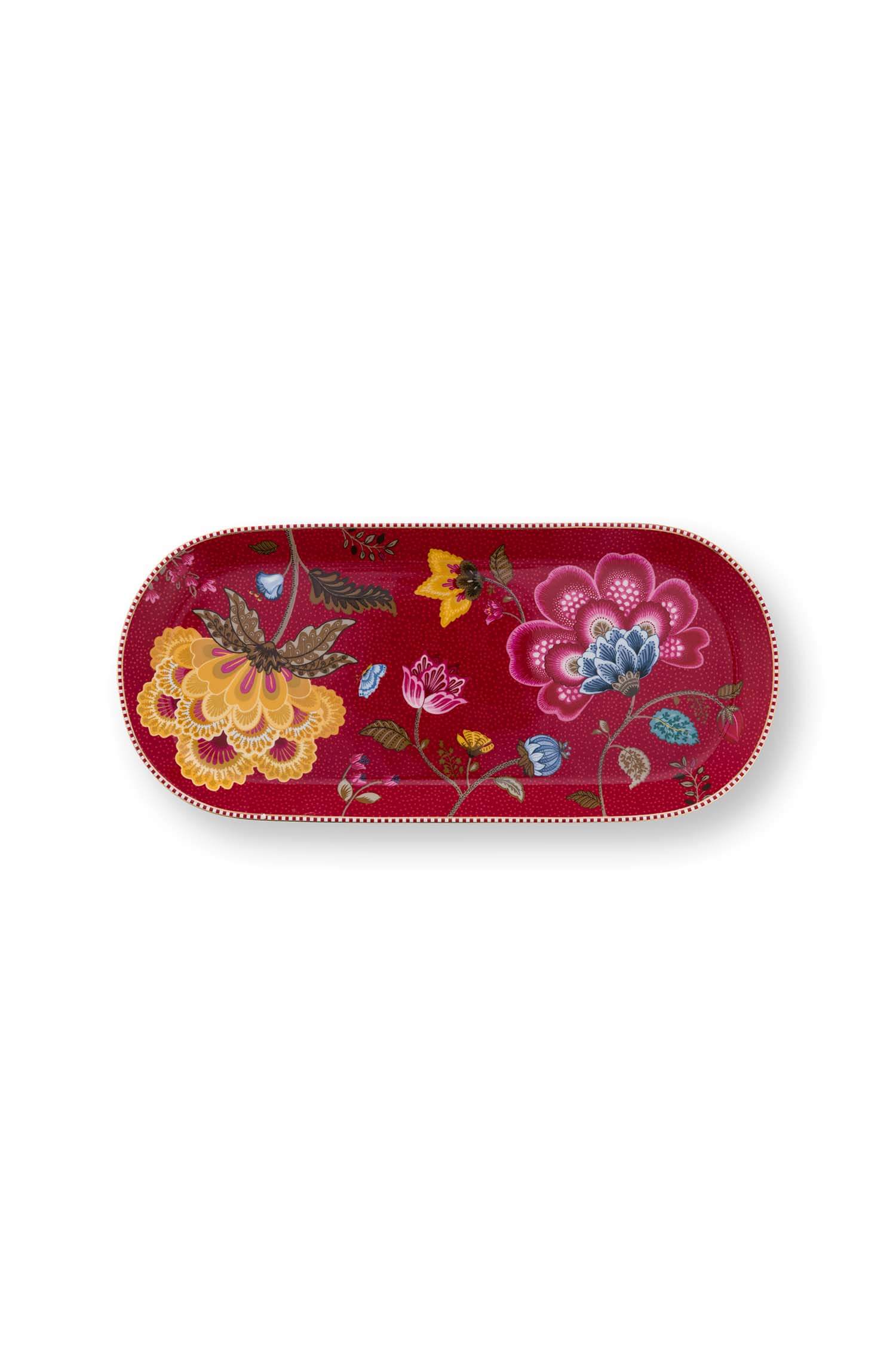 Pip Studio Taartplateau Blooming Tales Fantasy Donkerrood - Officiële Webshop
