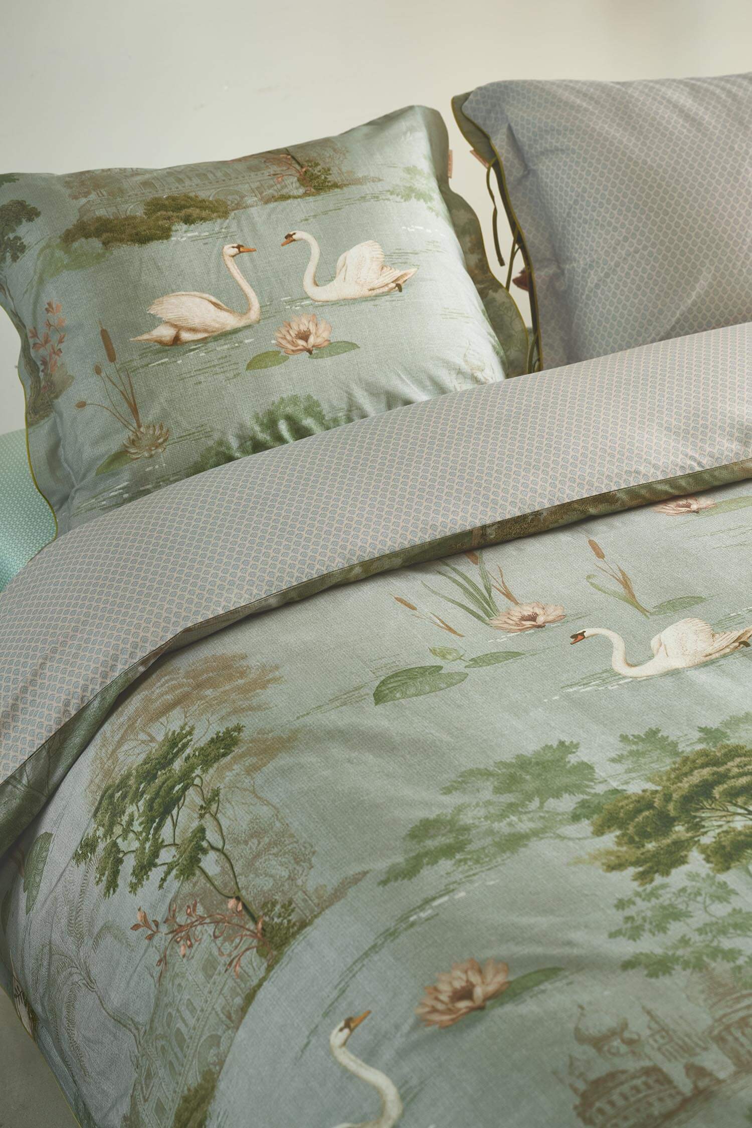 Pip Studio Kussensloop Darjeeling Days Groen 80x80cm - Officiële Webshop