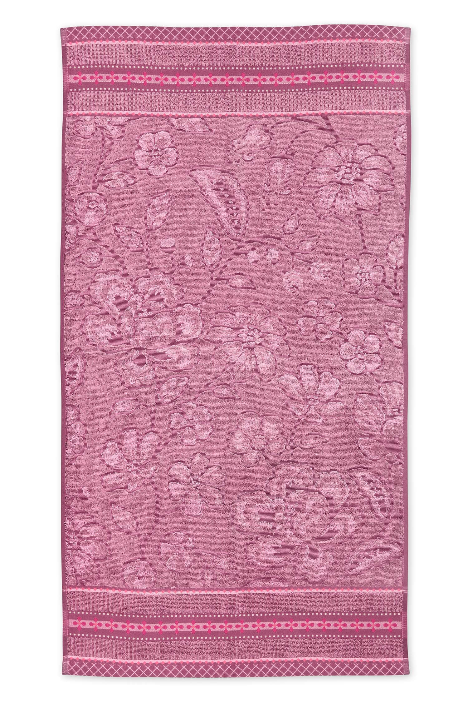 Pip Studio Badhanddoek Jasmin Jacquard Lichtroze 55x100cm - Officiële Webshop