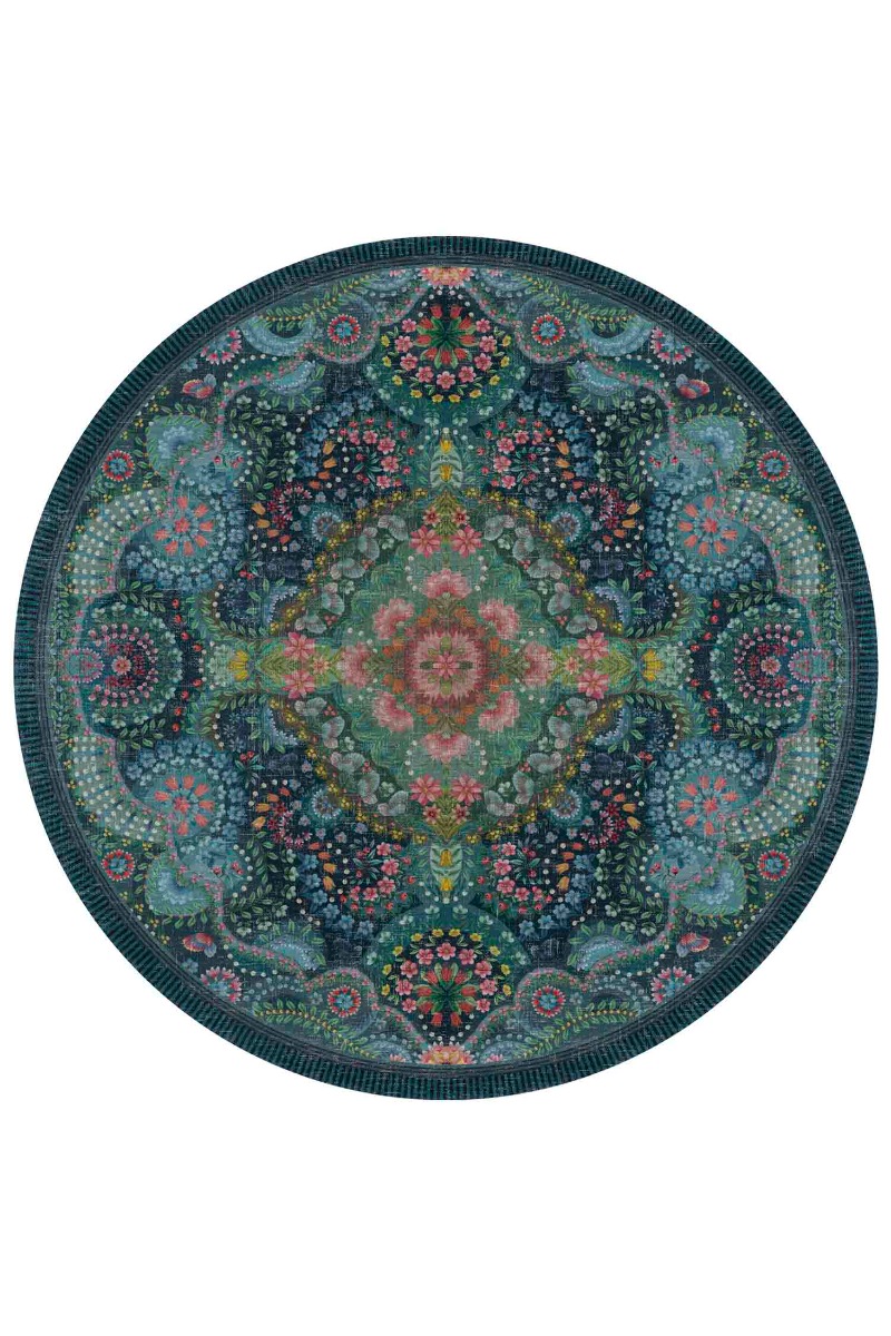 Color Relation Product Round Carpet Moon Delight by Pip Dark Blue