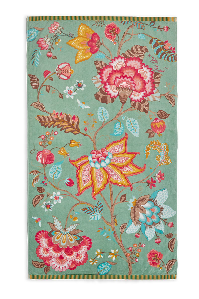 Color Relation Product Beach Towel Pip Flowers Light Green