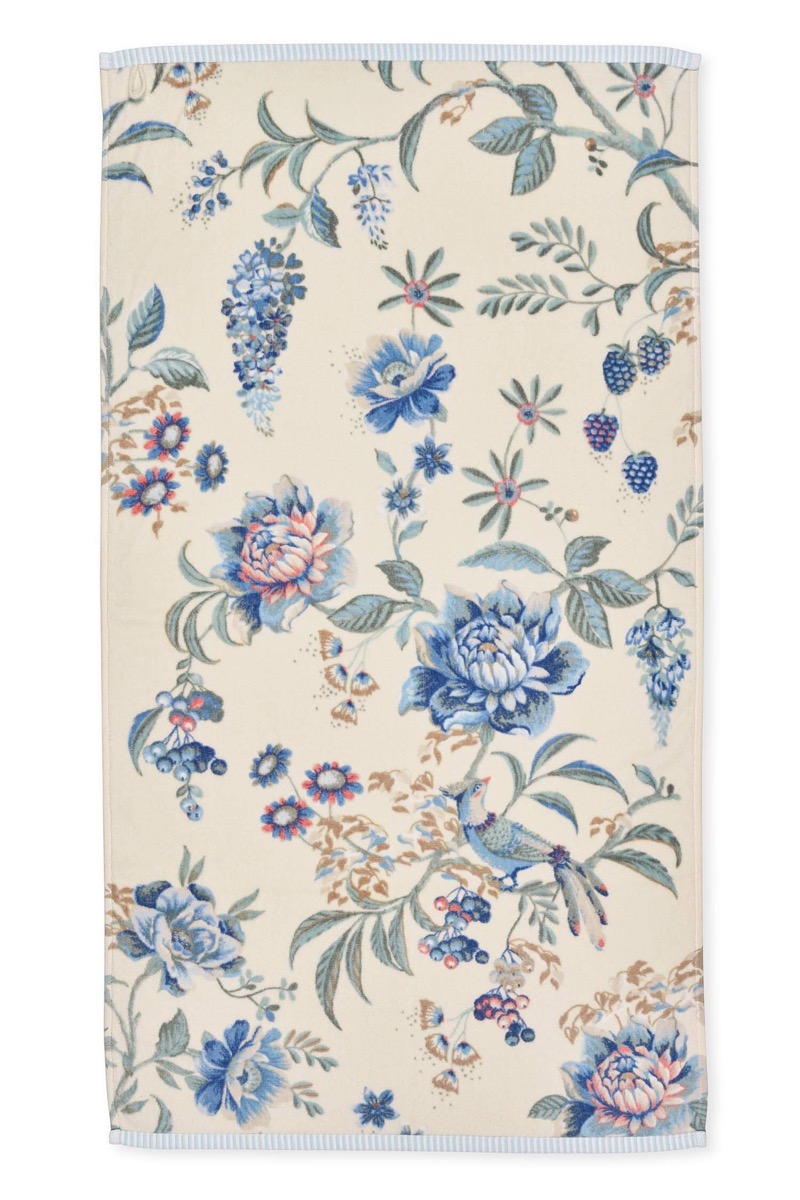 Color Relation Product Bath Towel Secret Garden White/Blue 55x100cm