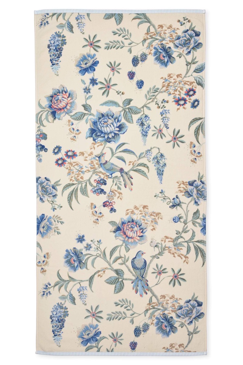 Color Relation Product Large Bath Towel Secret Garden White/Blue 70x140cm
