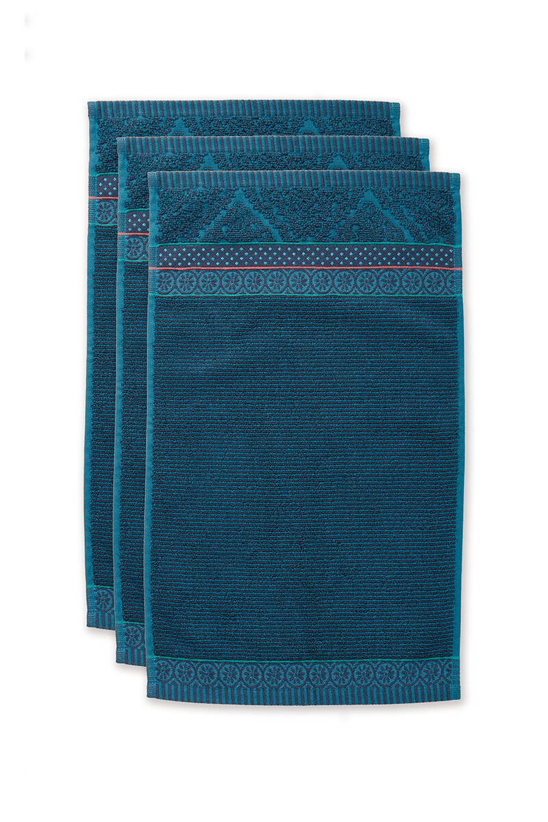 Color Relation Product Gastendoek Set/3 Soft Zellige Donkerblauw 30x50 cm