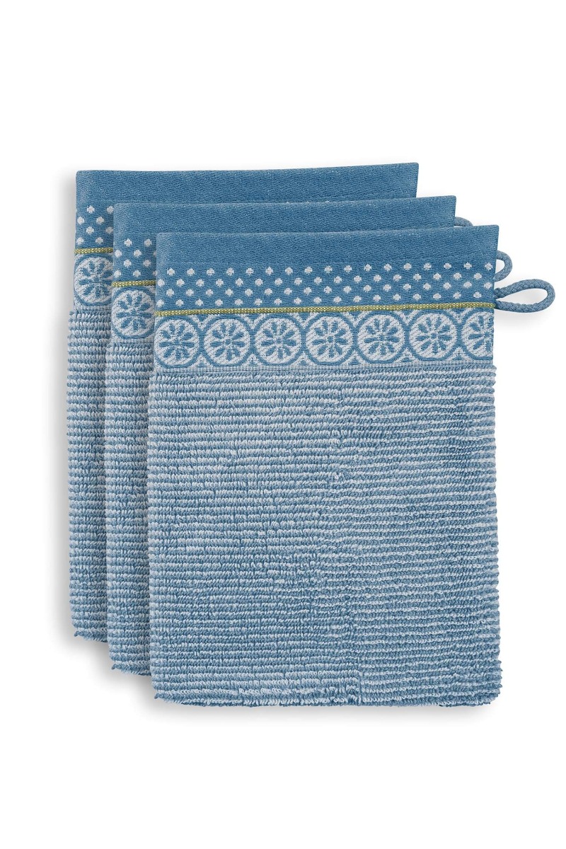Color Relation Product Washcloth Set/3 Soft Zellige Blue/Grey 16X22cm