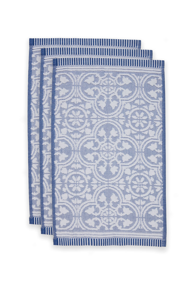 Color Relation Product Gastendoek Set/3 Tile de Pip Blauw 30x50 cm
