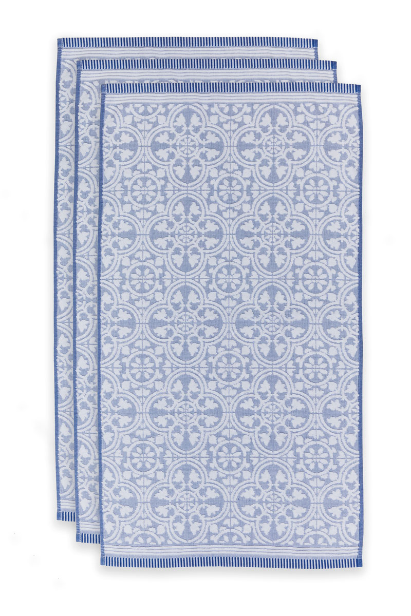 Color Relation Product Bath Towel Set/3 Tile de Pip Blue 55x100 cm
